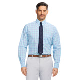 ALL OVER STRETCH PLAID BUTTON DOWN DRESS SHIRT (BUTTON DOWN COLLAR) - LIMPET SHELL