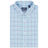 BIG & TALL ALL-OVER STRETCH BUTTON DOWN DRESS SHIRT - LIMPET SHELL
