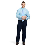BIG & TALL ALL-OVER STRETCH BUTTON DOWN DRESS SHIRT - LIMPET SHELL