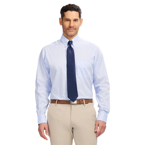 Long Sleeve Pinpoint Oxford Button Down Dress Shirt - Th