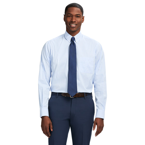 Long Sleeve Pinpoint Oxford Button Down Dress Shirt