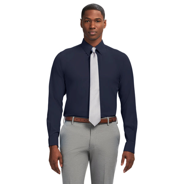 TRAVELER BUTTON DOWN DRESS SHIRT - NAVY BLAZER
