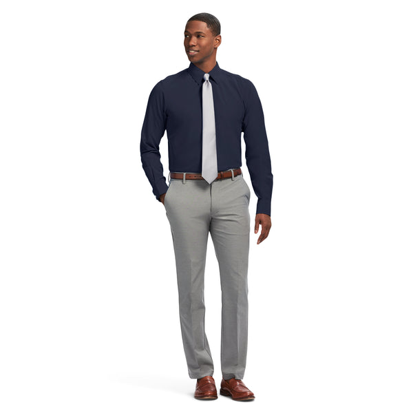 TRAVELER BUTTON DOWN DRESS SHIRT - NAVY BLAZER