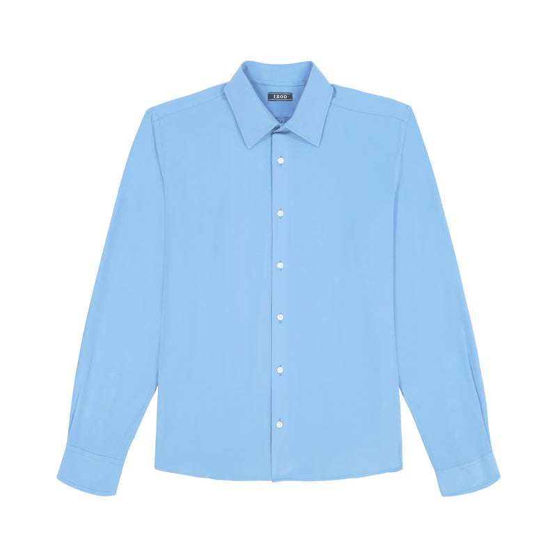 TRAVELER BUTTON DOWN DRESS SHIRT - CORNFLOWER BLUE