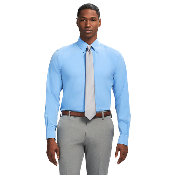 TRAVELER BUTTON DOWN DRESS SHIRT - CORNFLOWER BLUE