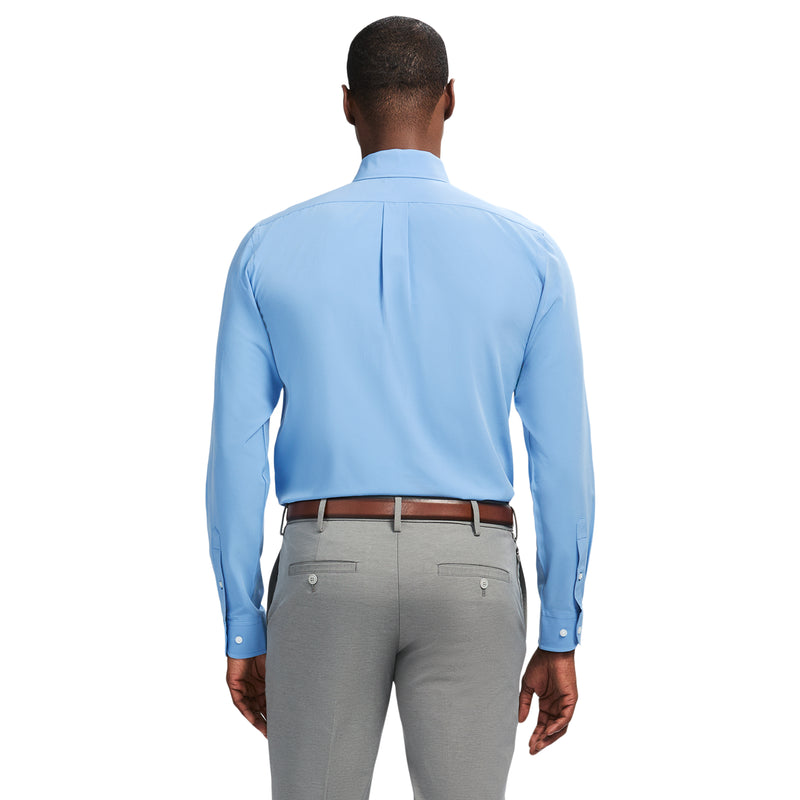 cornflower blue dress shirt Mens Next Cornflower Blue Slim Fit Cotton Stretch Long Sleeve Formal Shirt US 18 R