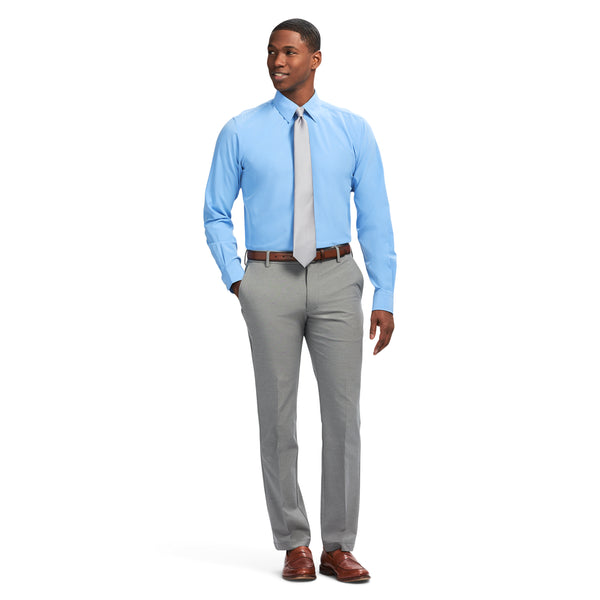 TRAVELER BUTTON DOWN DRESS SHIRT - CORNFLOWER BLUE