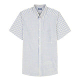 ALL OVER STRETCH SHORT SLEEVE BUTTON DOWN DRESS SHIRT - LEMON DROP