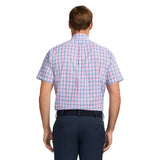 ALL OVER STRETCH SHORT SLEEVE BUTTON DOWN DRESS SHIRT - PHLOX PINK
