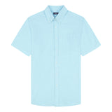 ALL OVER STRETCH SHORT SLEEVE BUTTON DOWN DRESS SHIRT - BACHELOR BUTTON
