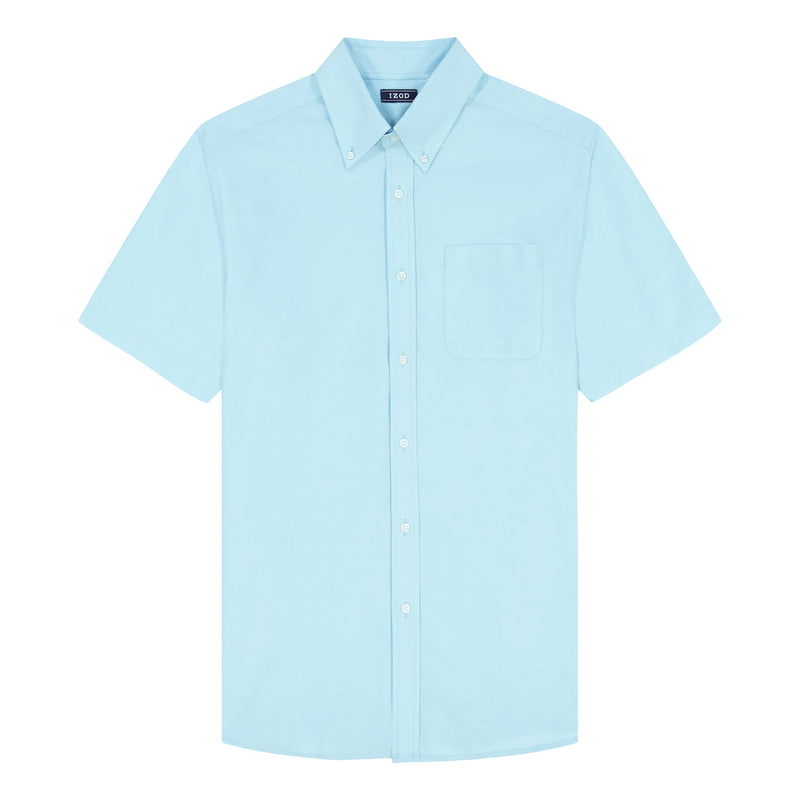 ALL OVER STRETCH SHORT SLEEVE BUTTON DOWN DRESS SHIRT - BACHELOR BUTTON