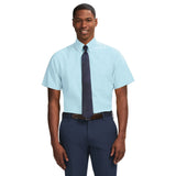 ALL OVER STRETCH SHORT SLEEVE BUTTON DOWN DRESS SHIRT - BACHELOR BUTTON
