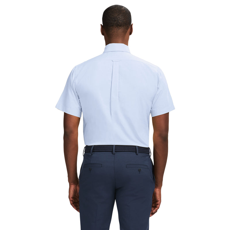ALL OVER STRETCH SHORT SLEEVE BUTTON DOWN DRESS SHIRT - GRAPE MIST