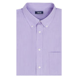 Izod Mens Dress Shirt All Over Stretch Long Sleeve Striped Button Down Dress Shirt Purple 