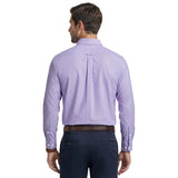 ALL-OVER STRETCH L/S STRIPED BUTTON-DOWN DRESS SHIRT - DAHLIA PURPLE