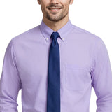 ALL-OVER STRETCH L/S STRIPED BUTTON-DOWN DRESS SHIRT - DAHLIA PURPLE