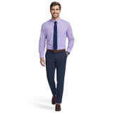 ALL-OVER STRETCH L/S STRIPED BUTTON-DOWN DRESS SHIRT - DAHLIA PURPLE