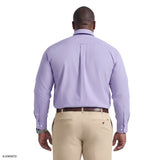 BIG & TALL ALL-OVER STRETCH L/S STRIPED BUTTON-DOWN DRESS SHIRT - DAHLIA PURPLE