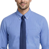 ALL-OVER STRETCH L/S PLAID BUTTON-DOWN DRESS SHIRT - BLUE BELL