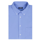 BIG & TALL ALL-OVER STRETCH L/S PLAID BUTTON-DOWN DRESS SHIRT - BLUE BELL
