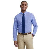 ALL-OVER STRETCH L/S PLAID BUTTON-DOWN DRESS SHIRT - ULTRAMARINE