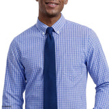 ALL-OVER STRETCH L/S PLAID BUTTON-DOWN DRESS SHIRT - ULTRAMARINE
