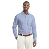 ALL-OVER STRETCH L/S PLAID BUTTON-DOWN DRESS SHIRT - ULTRAMARINE