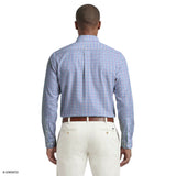 ALL-OVER STRETCH L/S PLAID BUTTON-DOWN DRESS SHIRT - ULTRAMARINE