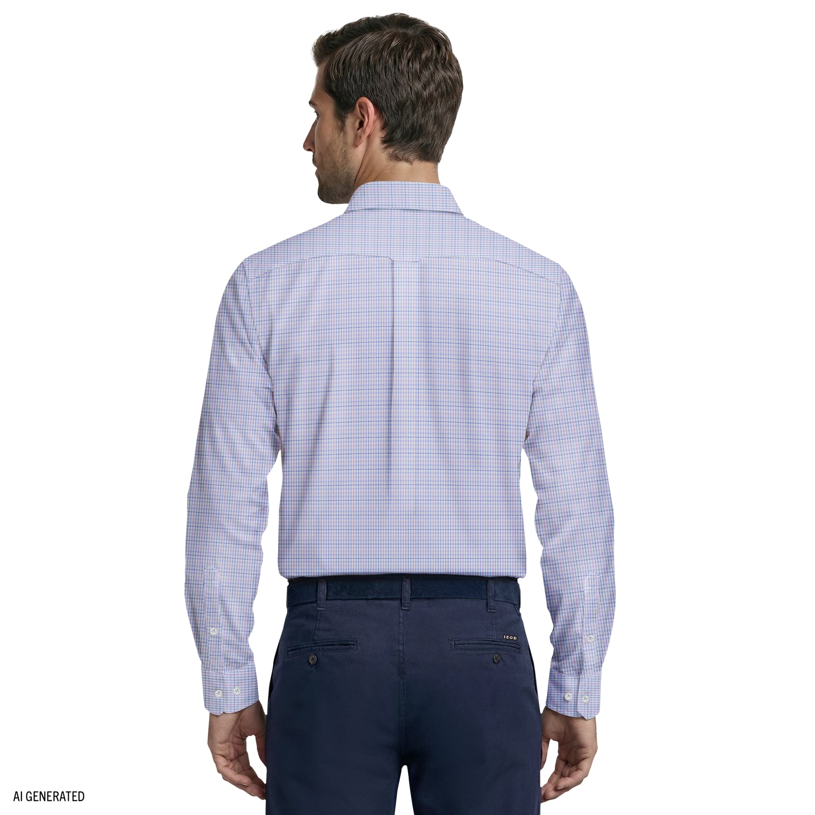 ALL-OVER STRETCH L/S PLAID BUTTON-DOWN DRESS SHIRT - DAHLIA PURPLE