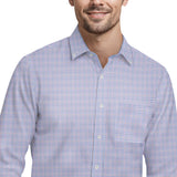 ALL-OVER STRETCH L/S PLAID BUTTON-DOWN DRESS SHIRT - DAHLIA PURPLE