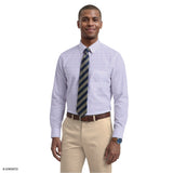ALL-OVER STRETCH L/S PLAID BUTTON-DOWN DRESS SHIRT - CONE FLOWER