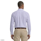 ALL-OVER STRETCH L/S PLAID BUTTON-DOWN DRESS SHIRT - CONE FLOWER
