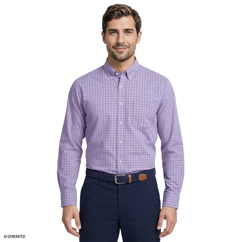 plaid long sleeve dress shirt Bulwark Men's Long Sleeve Plaid Dress Shirt