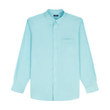 BIG & TALL ALL-OVER STRETCH L/S BUTTON-DOWN DRESS SHIRT - LIMPET SHELL