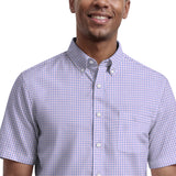 ALL-OVER STRETCH S/S PLAID BUTTON-DOWN DRESS SHIRT - PRISM PINK