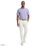 ALL-OVER STRETCH S/S PLAID BUTTON-DOWN DRESS SHIRT - PRISM PINK