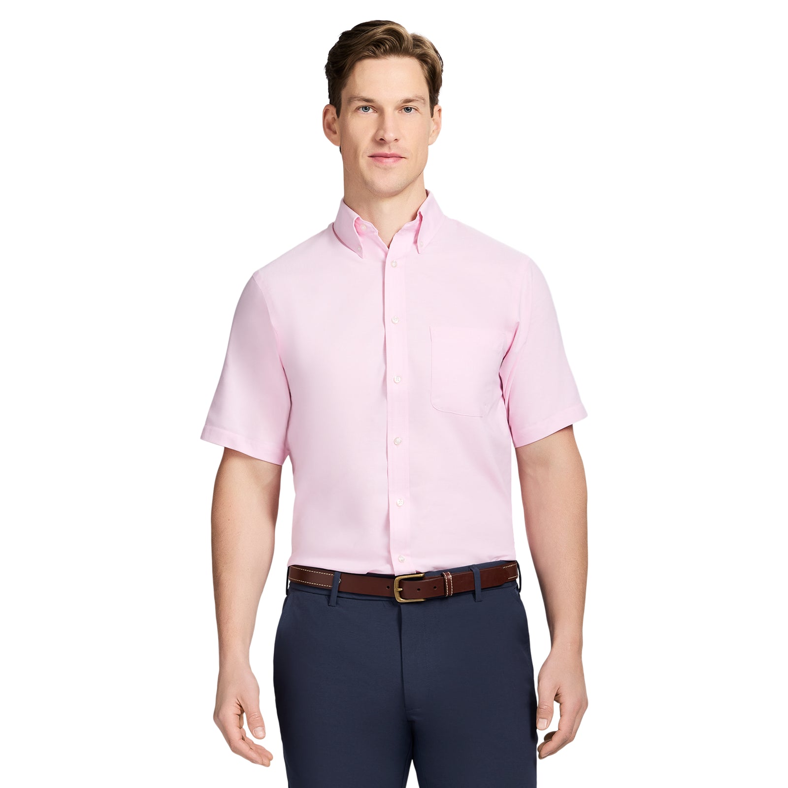 All-Over Stretch S/S Button-Down Dress Shirt - Izod Sportswear