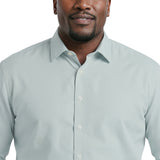 BIG & TALL ROYAL TEXTURE L/S BUTTON-DOWN DRESS SHIRT - HARBOR GRAY