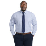 BIG & TALL ROYAL TEXTURE L/S BUTTON-DOWN DRESS SHIRT - CHAMBRAY BLUE