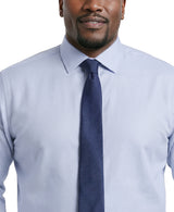 BIG & TALL ROYAL TEXTURE L/S BUTTON-DOWN DRESS SHIRT - CHAMBRAY BLUE