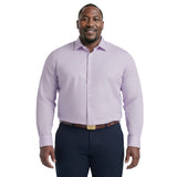 BIG & TALL ROYAL TEXTURE L/S BUTTON-DOWN DRESS SHIRT - PASTEL LILAC