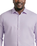 BIG & TALL ROYAL TEXTURE L/S BUTTON-DOWN DRESS SHIRT - PASTEL LILAC
