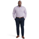BIG & TALL ROYAL TEXTURE L/S BUTTON-DOWN DRESS SHIRT - PASTEL LILAC