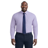 BIG & TALL ROYAL TEXTURE L/S BUTTON-DOWN DRESS SHIRT - GRAPE MIST