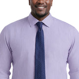 BIG & TALL ROYAL TEXTURE L/S BUTTON-DOWN DRESS SHIRT - GRAPE MIST