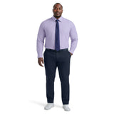 BIG & TALL ROYAL TEXTURE L/S BUTTON-DOWN DRESS SHIRT - GRAPE MIST