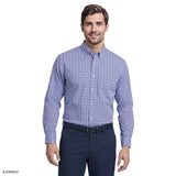 ALL-OVER STRETCH L/S PLAID BUTTON-DOWN DRESS SHIRT - ULTRAMARINE