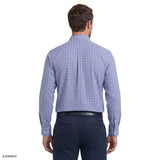ALL-OVER STRETCH L/S PLAID BUTTON-DOWN DRESS SHIRT - ULTRAMARINE