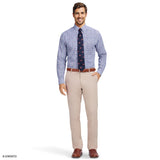 Izod Mens Dress Shirt All Over Stretch Long Sleeve Plaid Button Down Dress Shirt Blue 