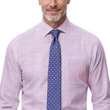 Izod Mens Dress Shirt All Over Stretch Long Sleeve Plaid Button Down Dress Shirt Purple 